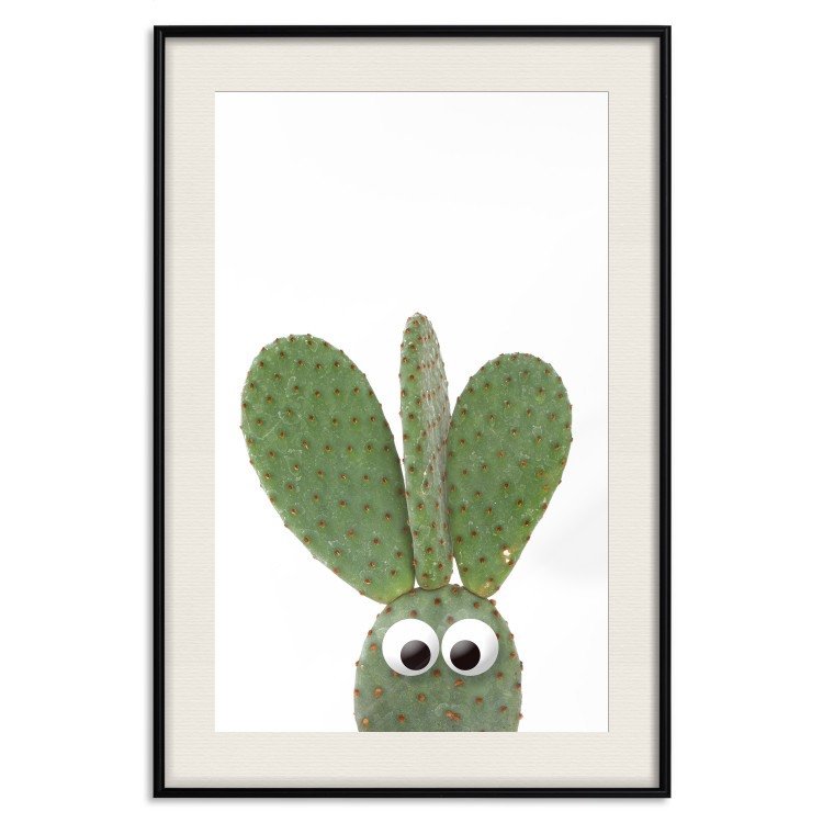 Wall Poster Eared Cactus - funny green plant with eyes on a solid background 116891 additionalImage 18