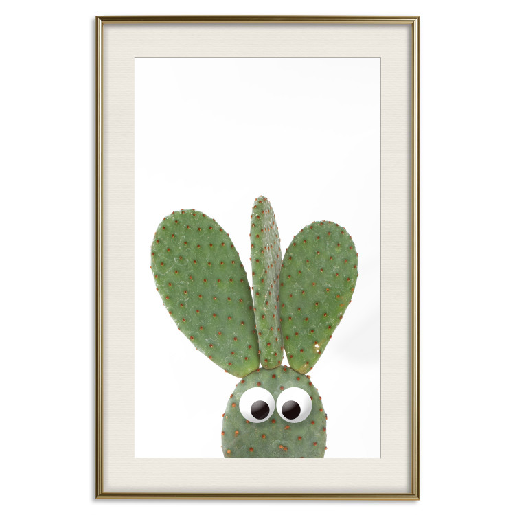 Wall Poster Eared Cactus - funny green plant with eyes on a solid background 116891 additionalImage 19
