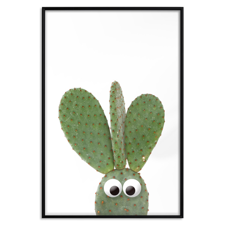 Wall Poster Eared Cactus - funny green plant with eyes on a solid background 116891 additionalImage 24