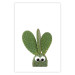 Wall Poster Eared Cactus - funny green plant with eyes on a solid background 116891 additionalThumb 19