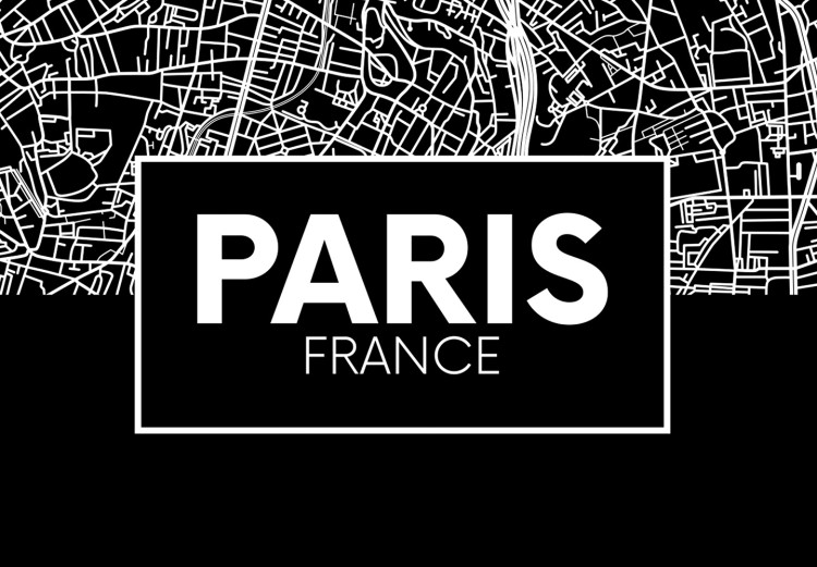 Canvas Art Print Dark Map of Paris (1 Part) Vertical 118091 additionalImage 4