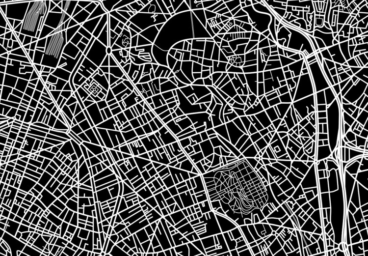 Canvas Art Print Dark Map of Paris (1 Part) Vertical 118091 additionalImage 5