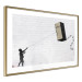 Wall Poster Flying Fridge - Banksy-style graffiti with a boy against a brick background 118791 additionalThumb 8