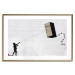 Wall Poster Flying Fridge - Banksy-style graffiti with a boy against a brick background 118791 additionalThumb 17