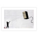 Wall Poster Flying Fridge - Banksy-style graffiti with a boy against a brick background 118791 additionalThumb 26