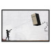 Wall Poster Flying Fridge - Banksy-style graffiti with a boy against a brick background 118791 additionalThumb 25