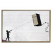 Wall Poster Flying Fridge - Banksy-style graffiti with a boy against a brick background 118791 additionalThumb 27