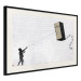 Wall Poster Flying Fridge - Banksy-style graffiti with a boy against a brick background 118791 additionalThumb 3
