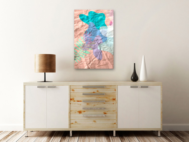 Canvas Art Print Regained memory - pastel stains on the background of crumpled paper 122291 additionalImage 3