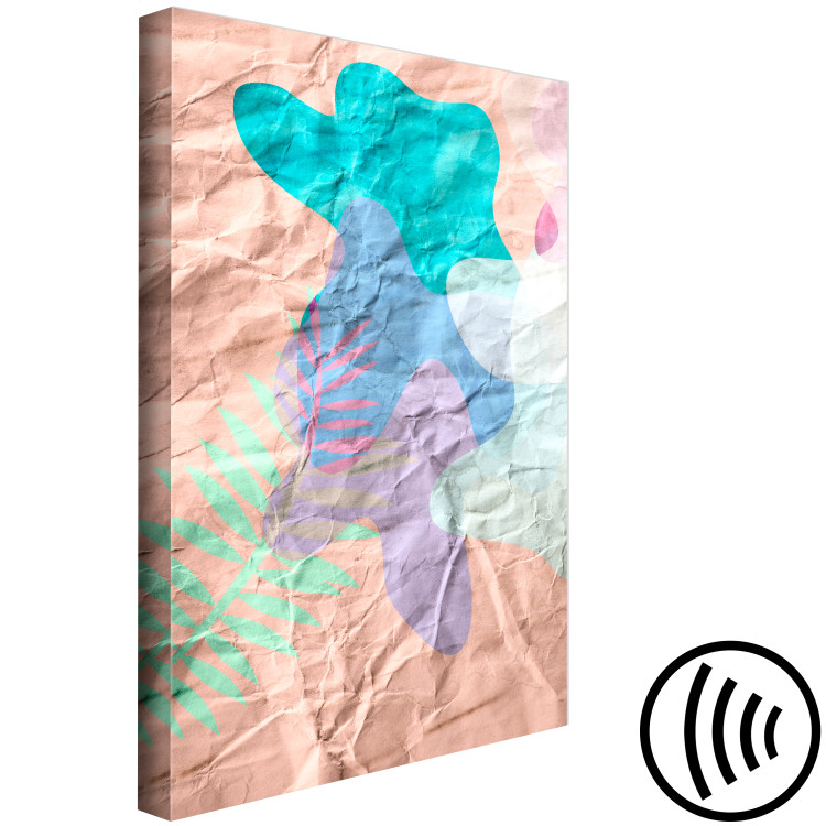 Canvas Art Print Regained memory - pastel stains on the background of crumpled paper 122291 additionalImage 6