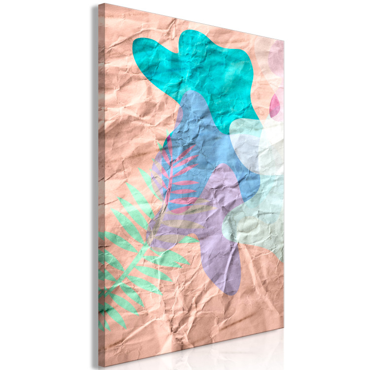 Canvas Art Print Regained memory - pastel stains on the background of crumpled paper 122291 additionalImage 2