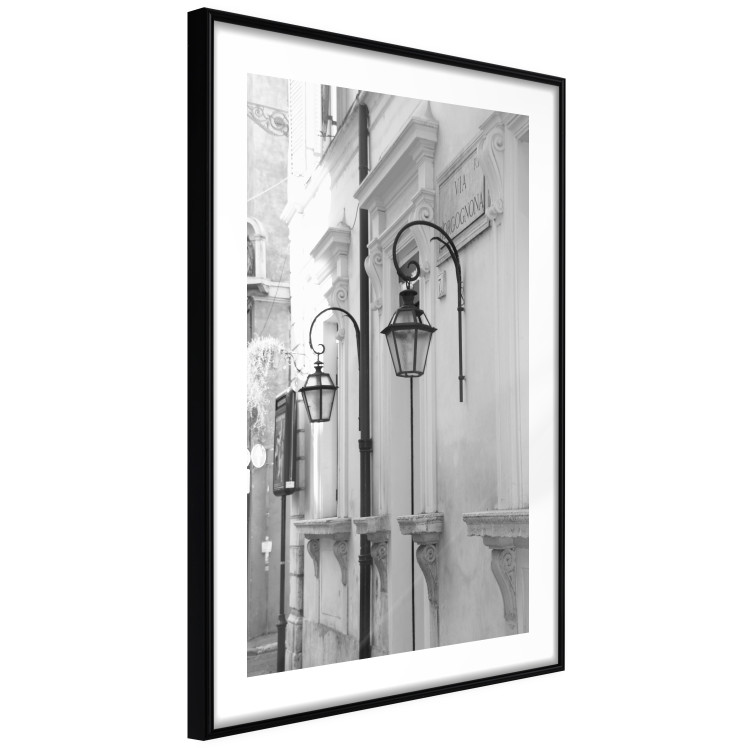 Wall Poster Street Lamps - black and white street architecture with wall lamps 123491 additionalImage 13