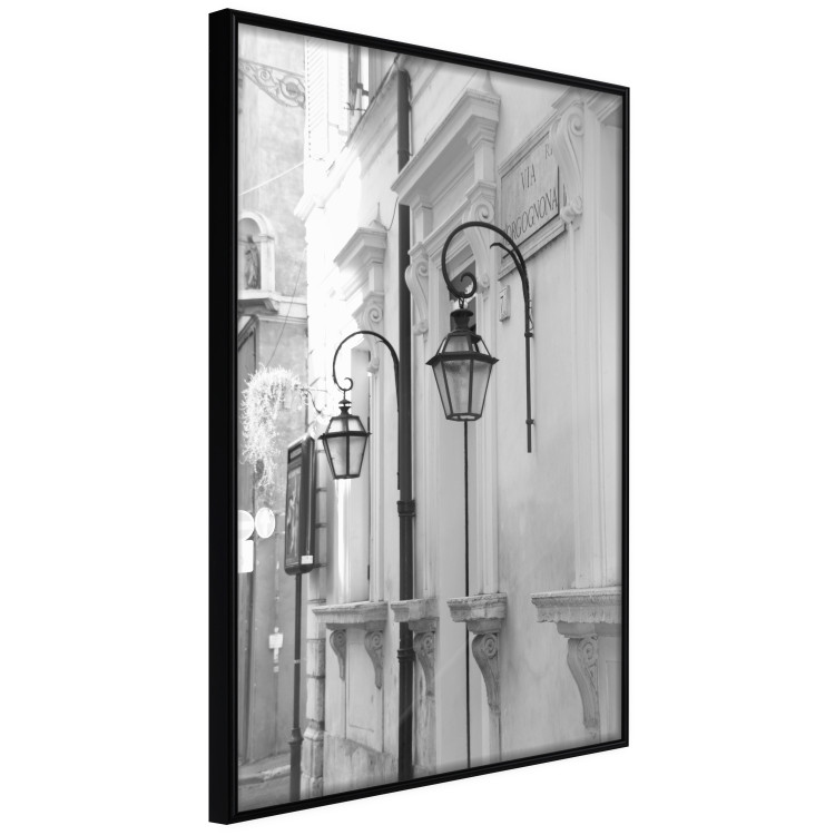 Wall Poster Street Lamps - black and white street architecture with wall lamps 123491 additionalImage 10