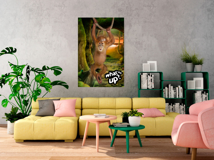 Poster What's Up? - English captions and animal on wire against jungle backdrop 123591 additionalImage 17