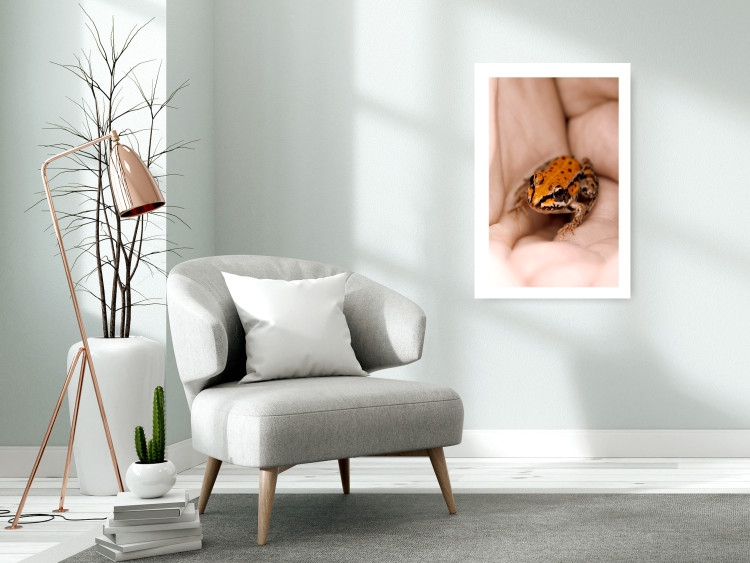 Poster The Good Life - tiny yellow frog on hand of a person 124391 additionalImage 4