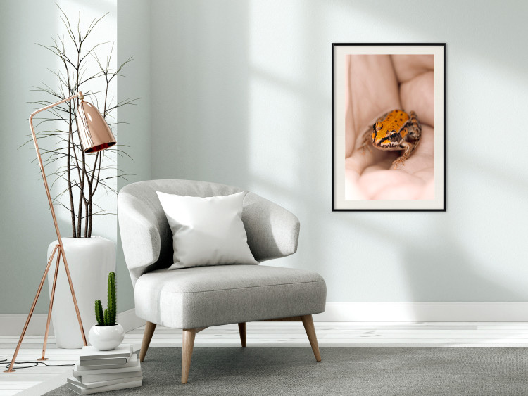 Poster The Good Life - tiny yellow frog on hand of a person 124391 additionalImage 22