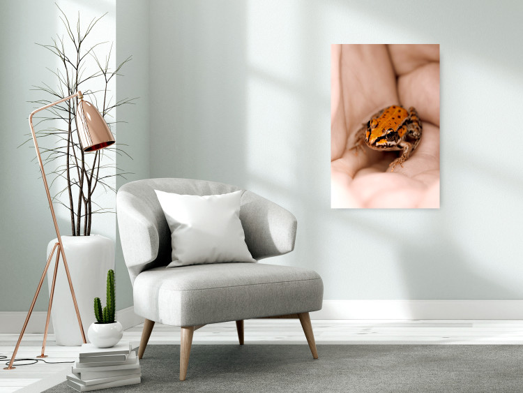 Poster The Good Life - tiny yellow frog on hand of a person 124391 additionalImage 23