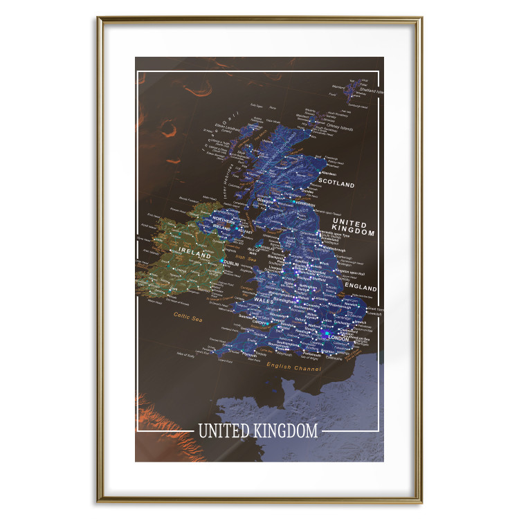 Wall Poster United Kingdom - colorful map of Great Britain with white inscriptions 126291 additionalImage 14