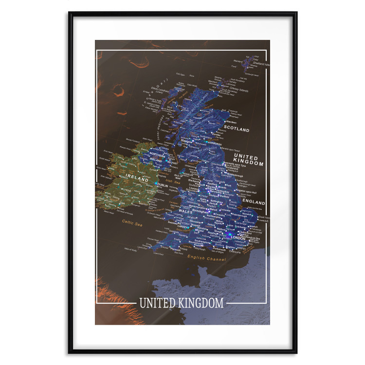 Wall Poster United Kingdom - colorful map of Great Britain with white inscriptions 126291 additionalImage 17