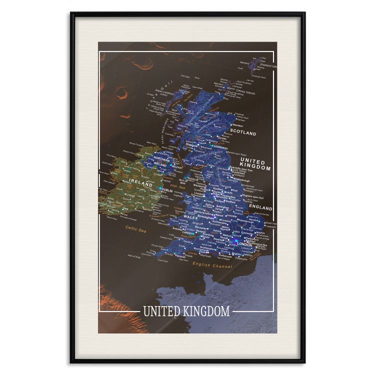Wall Poster United Kingdom - colorful map of Great Britain with white inscriptions 126291 additionalImage 19