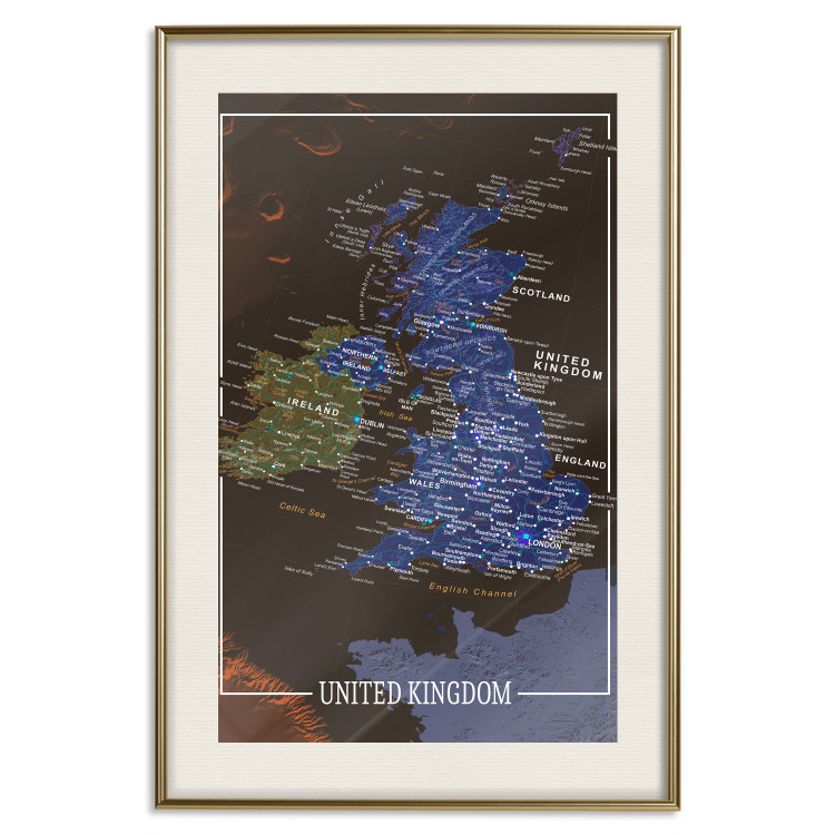 Wall Poster United Kingdom - colorful map of Great Britain with white inscriptions 126291 additionalImage 20
