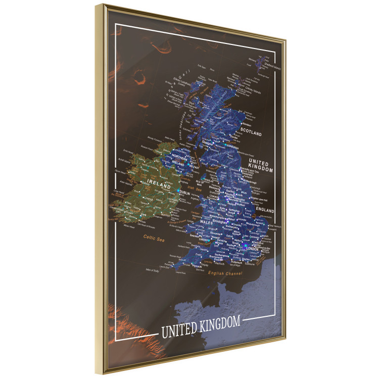 Wall Poster United Kingdom - colorful map of Great Britain with white inscriptions 126291 additionalImage 13