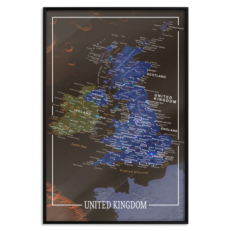 Wall Poster United Kingdom - colorful map of Great Britain with white inscriptions 126291 additionalImage 16