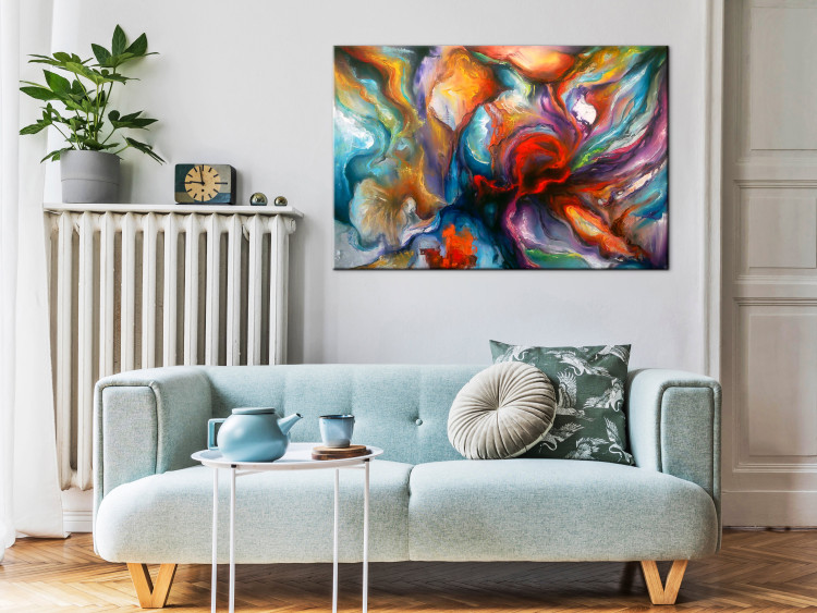 Canvas Art Print Abyss of Colors (1-part) wide - colorful artistic abstraction 127291 additionalImage 3