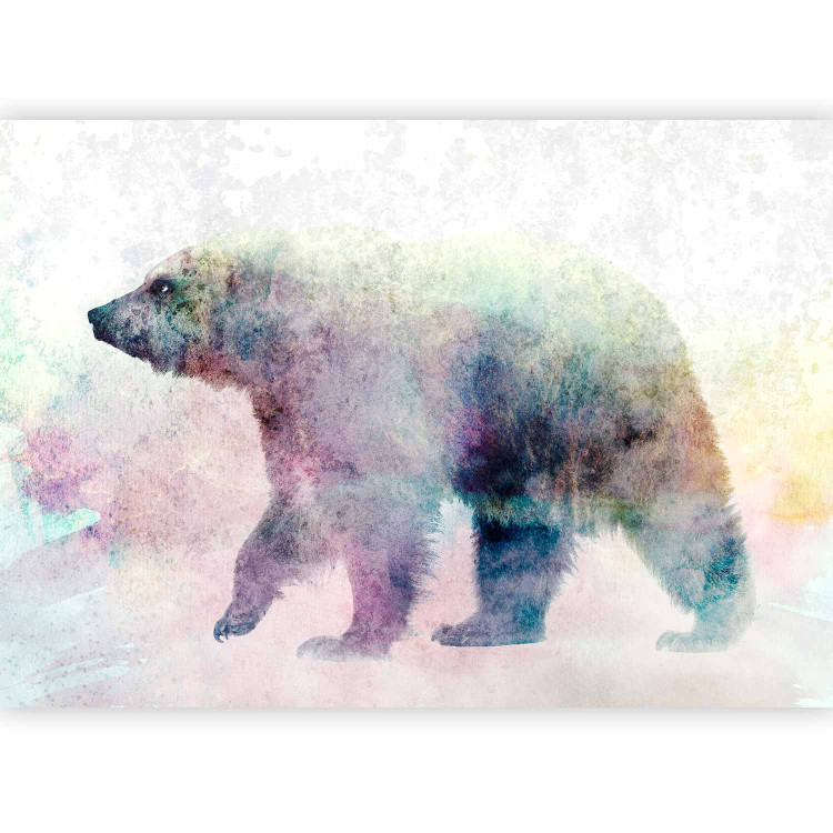 Wall Mural Winter animals - bear motif on background with coloured accent 127491 additionalImage 5