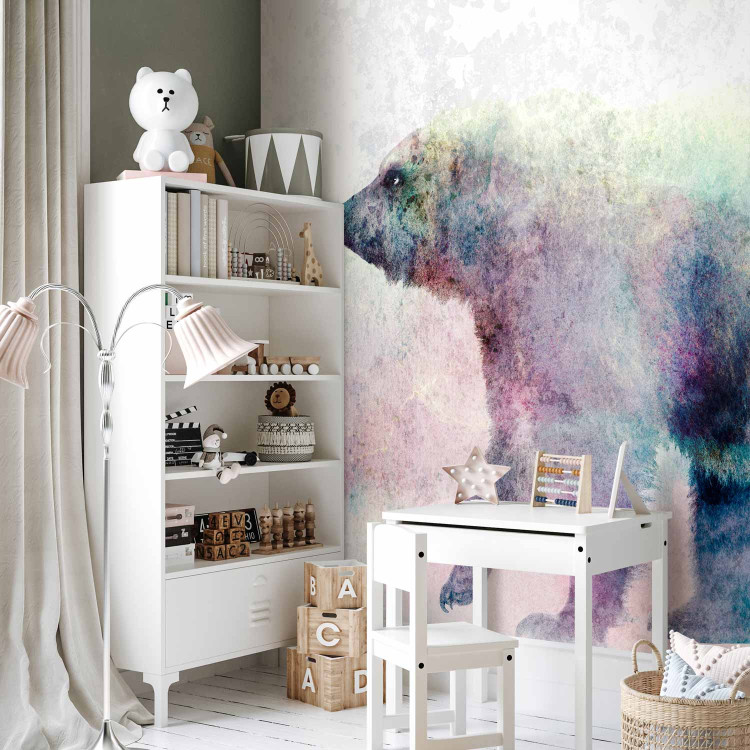 Wall Mural Winter animals - bear motif on background with coloured accent 127491 additionalImage 7