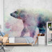 Wall Mural Winter animals - bear motif on background with coloured accent 127491 additionalThumb 6