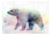 Wall Mural Winter animals - bear motif on background with coloured accent 127491 additionalThumb 1