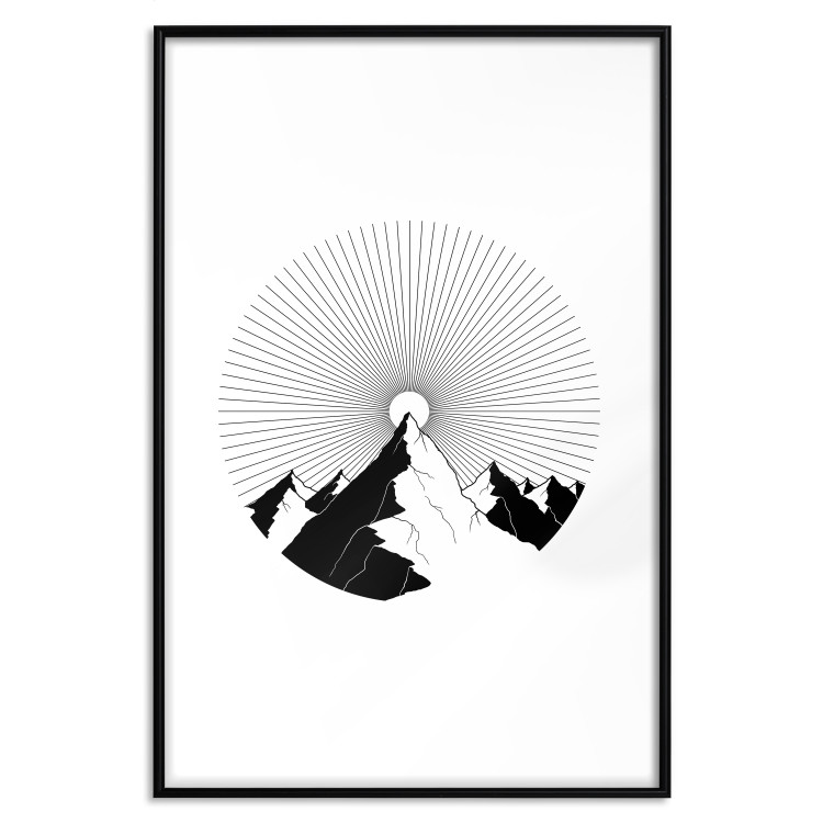 Wall Poster Summit Zenith - abstract black mountain landscape on white background 128491 additionalImage 15