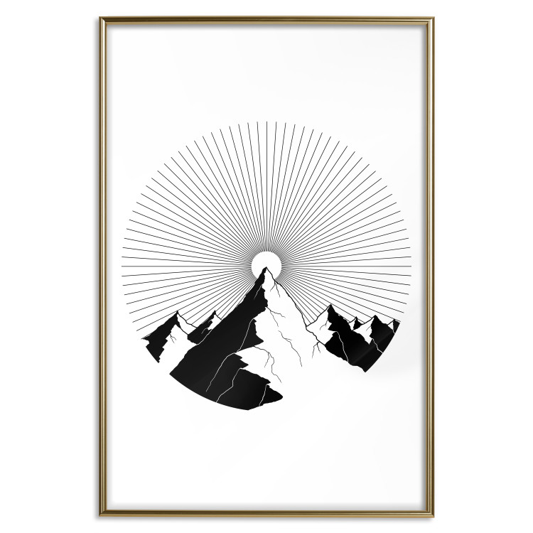 Wall Poster Summit Zenith - abstract black mountain landscape on white background 128491 additionalImage 17