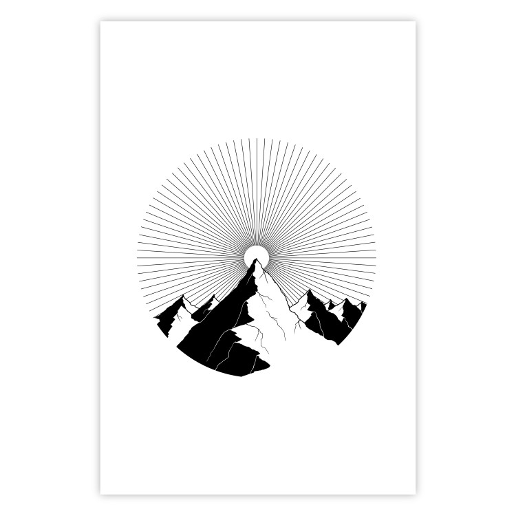 Wall Poster Summit Zenith - abstract black mountain landscape on white background 128491 additionalImage 19