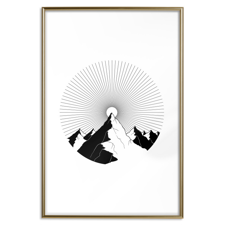 Wall Poster Summit Zenith - abstract black mountain landscape on white background 128491 additionalImage 14