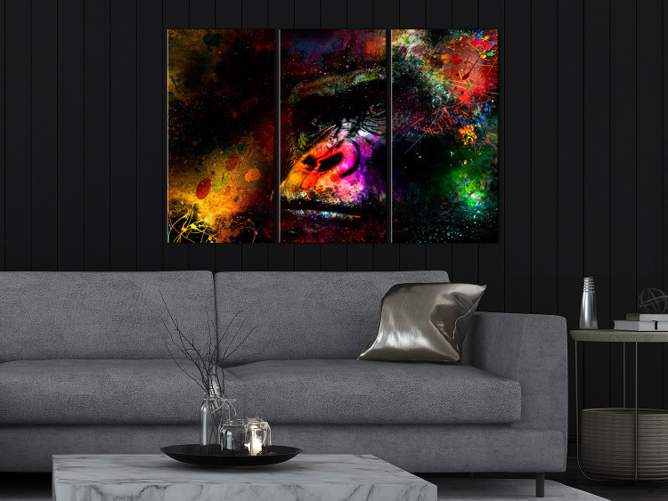 Canvas Print Power of Delicacy (3-part) - abstract colorful animal 128991 additionalImage 3