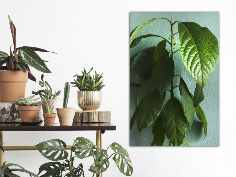 Canvas Art Print Avocado (1-piece) Vertical - landscape of green leaves of a houseplant 129891 additionalImage 3
