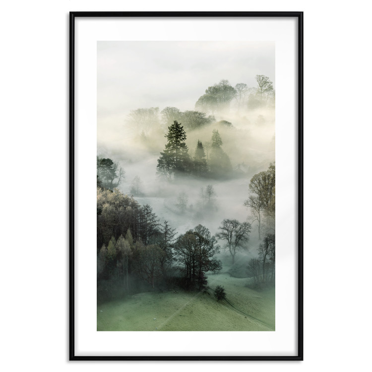 Wall Poster Morning Chill - landscape of trees surrounded by dense fog against the sky 130291 additionalImage 17
