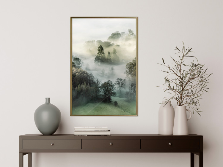 Wall Poster Morning Chill - landscape of trees surrounded by dense fog against the sky 130291 additionalImage 9