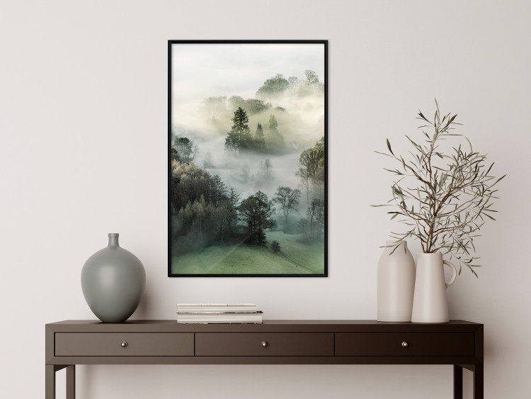 Wall Poster Morning Chill - landscape of trees surrounded by dense fog against the sky 130291 additionalImage 10