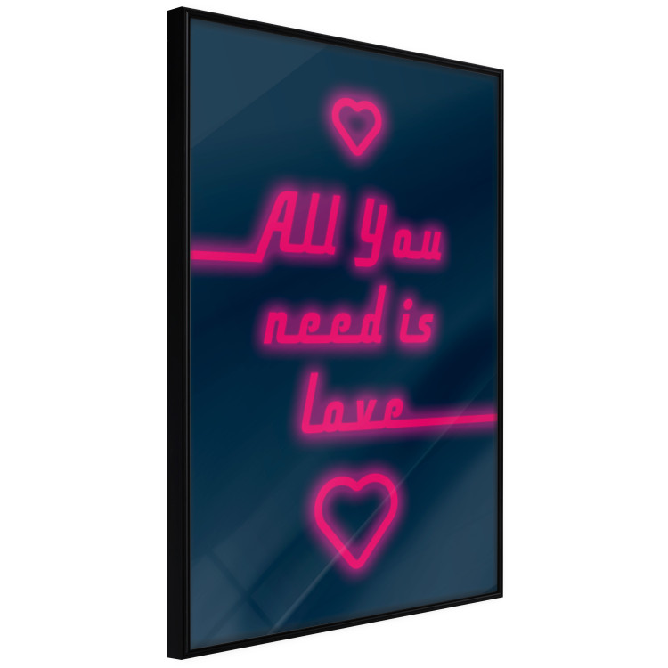 Wall Poster All You Need Is Love - pink neon English texts and hearts 131991 additionalImage 13