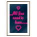 Wall Poster All You Need Is Love - pink neon English texts and hearts 131991 additionalThumb 14