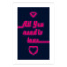 Wall Poster All You Need Is Love - pink neon English texts and hearts 131991 additionalThumb 19