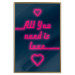 Wall Poster All You Need Is Love - pink neon English texts and hearts 131991 additionalThumb 21