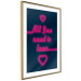 Wall Poster All You Need Is Love - pink neon English texts and hearts 131991 additionalThumb 9