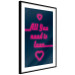 Wall Poster All You Need Is Love - pink neon English texts and hearts 131991 additionalThumb 6