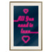 Wall Poster All You Need Is Love - pink neon English texts and hearts 131991 additionalThumb 20