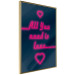 Wall Poster All You Need Is Love - pink neon English texts and hearts 131991 additionalThumb 12