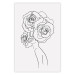 Wall Poster Fantasy Roses - fantasy line art of a woman with flowers on her head 132091